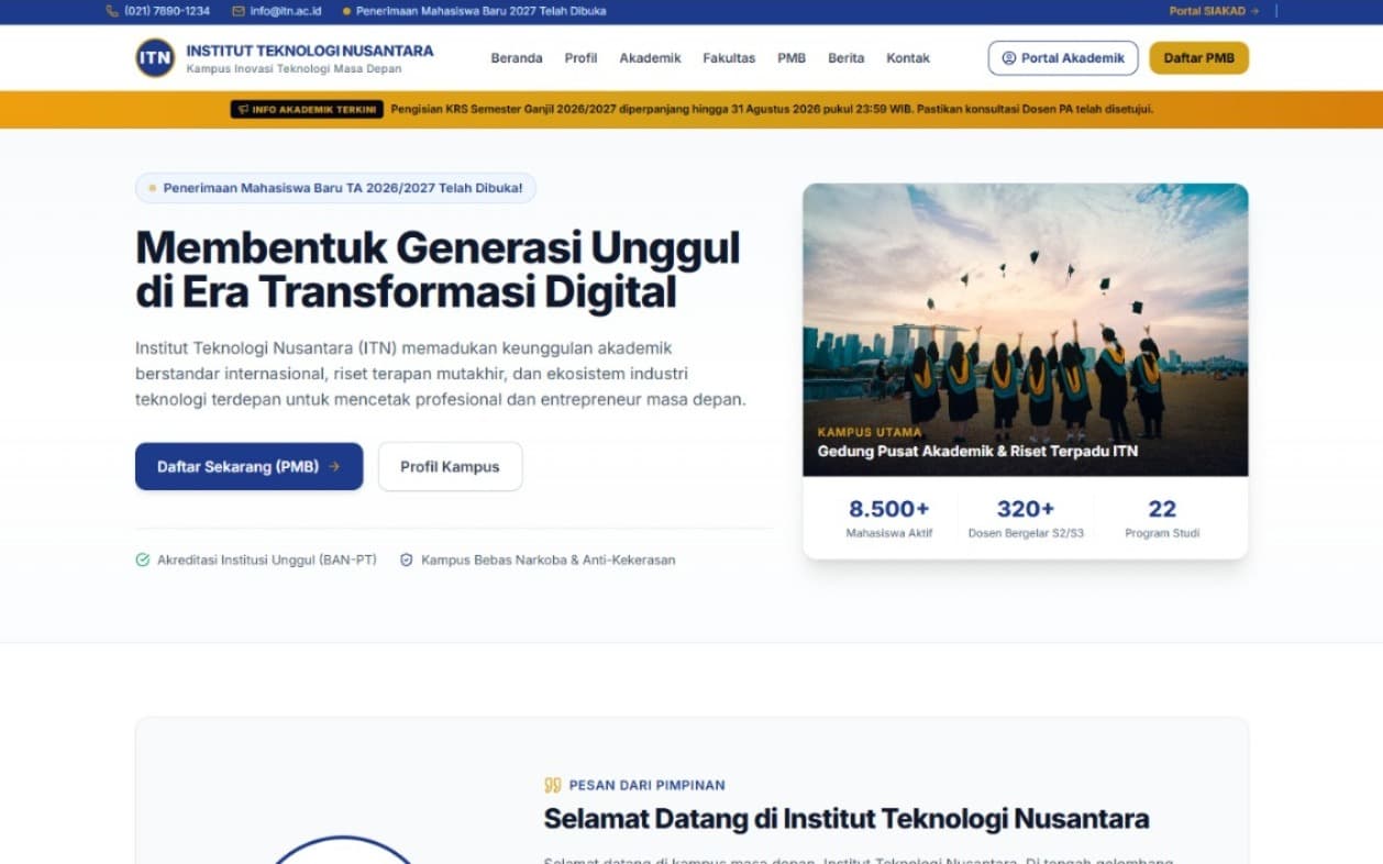 SIAKAD — pratinjau antarmuka